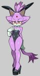  2022 absurd_res anthro blaze_the_cat blush bunny_costume clothing costume domestic_cat felid feline felis female fiinel flat_chested fur gloves hair handwear hi_res mammal purple_body purple_fur purple_hair sega simple_background solo sonic_the_hedgehog_(series) standing yellow_eyes 