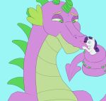  2017 dragon duo equid equine eyes_closed fangs female feral friendship_is_magic half-closed_eyes hasbro hi_res hooves horn horse jimfoxx kiss_mark kissing looking_at_another male male/female mammal mane my_little_pony narrowed_eyes pointed_tail pony purple_body raised_tail rarity_(mlp) scales scalie size_difference smile spike_(mlp) tail_coil unicorn unicorn_horn western_dragon white_body 