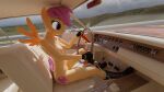  3d_(artwork) absurd_res animal_humanoid anthro blender_(software) boots breasts car clothed clothing digital_media_(artwork) equid equid_humanoid equine exhibitionism female flutterpink_3d footwear friendship_is_magic gloves handwear hasbro hi_res horse humanoid mammal mammal_humanoid my_little_pony nude outside pegasus pegasus_humanoid pony public public_nudity road scootaloo_(mlp) shoes small_breasts small_wings solo vehicle wings 