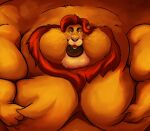  anthro butterflux disney felid fur lion male mammal mane morbidly_obese mufasa obese orange_body orange_fur overweight pantherine red_eyes solo the_lion_king whiskers 