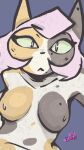  animated anthro bbravaa bouncing_breasts breasts colored felid feline female first_person_view hair hi_res loop mammal markings mole_(marking) nipples nude offscreen_sex pink_hair polly_(bbravaa) solo 