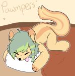  ambiguous_gender anthro low_res mammal mephitid pawmpers pillow pillow_hug skunk solo 