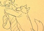  &lt;3 anthro beastars blush canid canine canis cervid clothed clothing duo embrace eyes_closed fully_clothed hug kissing legoshi_(beastars) louis_(beastars) male male/male mammal one_eye_closed smile wolf wuffinarts 