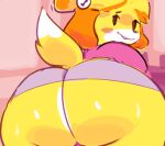  animal_crossing animal_ears animated anthro bedroom_eyes big_butt black_eyes blonde_hair blush bottomwear bouncing_butt bubble_butt butt canid canine canis clothed clothing dildo dildo_sitting dog_tail domestic_dog female hair hair_bell half-closed_eyes huge_butt isabelle_(animal_crossing) kiseff looking_at_viewer looking_back low_res mammal narrowed_eyes nintendo no_underwear overweight overweight_female penetration seductive sex_toy shaking_butt simple_background sitting skirt solo thick_thighs video_games 