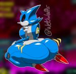  big_butt blurred_background butt butt_focus butt_jiggle jiggling machine metal metal_sonic red_eyes robot sega shoulder_pads sitting solo sonic_the_hedgehog_(series) thick_thighs wetwaffls wide_hips 