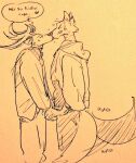  &lt;3 anthro beastars blush canid canine canis cervid clothed clothing duo eyes_closed fully_clothed hand_holding kissing legoshi_(beastars) louis_(beastars) male male/male mammal speech_bubble tail_motion tailwag wolf wuffinarts 