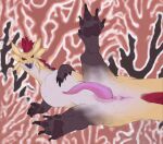  anus aquatic_dragon coral_dragon dragon feral frill_(anatomy) genitals hi_res himirr male marine pawpads paws penis prehensile_penis slit solo svevato tongue 