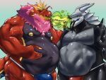  abdominal_bulge after_vore aggron anthro belly big_belly bulge burping clothing duo fossil_pok&eacute;mon generation_3_pokemon generation_6_pokemon hand_on_stomach jockstrap male mikeowolee muscular muscular_male nintendo pecs pokemon pokemon_(species) same_size_vore tongue tongue_out tyrantrum underwear video_games vore 