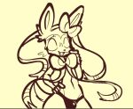  anthro bulge clothing dogguyd eeveelution fangs felid feline fur fur_markings generation_6_pokemon girly hand_on_hip male mammal markings navel nintendo open_mouth panties pokemon pokemon_(species) ribbons solo sylveon underwear video_games 