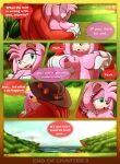  2021 absurd_res amy_rose anthro areola bodily_fluids breasts breech_loader cleavage clothed clothing comic crying detailed_background dialogue duo echidna english_text eulipotyphlan female forced fur green_eyes groping_breasts hand_on_breast handwear hat headgear headwear hedgehog hi_res kidnapping knuckles_the_echidna male male/female mammal monotreme nipples outside pink_body pink_fur profanity purple_eyes red_body red_fur sega sonic_the_hedgehog_(series) speech_bubble tears text toso video_games 