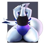  absurd_res ambiguous_gender anthro belly bottomless clothed clothing featureless_crotch generation_1_pokemon hands_behind_head hi_res huge_hips huge_thighs kneeling lapras navel nintendo pokemon pokemon_(species) raised_arms shirt slightly_chubby splashyu tank_top thick_tail thick_thighs topwear topwear_only video_games 