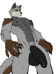  abs absurd_res anthro ball_tuft balls biceps big_balls big_penis black_balls black_claws black_genitals black_glans black_nails black_nipples brown_body brown_fur canid canine canis cheek_tuft chest_tuft claws colored_nails crotch_tuft dick_in_face facial_tuft finger_claws fingers first_person_view flaccid forearm_muscles foreskin fur fur_markings furry_balls genitals glans glistening glistening_genitalia glistening_glans glistening_penis green_eyes grey_body grey_fur grey_hair grey_nose hair hi_res humanoid_genitalia humanoid_hands humanoid_penis looking_at_viewer looking_down male mammal markings muscular muscular_anthro muscular_male muscular_thighs nails narrowed_eyes nipples nude obliques pecs penis quads retracted_foreskin serratus shoulder_tuft solo solo_focus tan_body tan_fur thick_penis tuft v-cut variri vein veiny_muscles veiny_penis wolf 