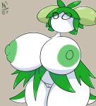  absurd_res big_breasts breasts dolliv female food fruit generation_9_pokemon green_hair hair hi_res huge_breasts humanoid leaked_pokemon nintendo nokdeusneony olive_(fruit) plant pokemon pokemon_(species) simple_eyes simple_face solo video_games white_body white_eyes 