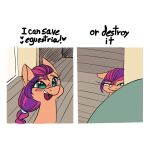  &lt;3 braided_hair braided_ponytail earth_pony elcy_bellcup english_text equid equine green_eyes hair hasbro horse mammal meme mlp_g5 my_little_pony open_mouth open_smile pony ponytail smile sunny_starscout_(mlp) text 