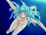  aqua_hair barefoot breasts bubble dutch_angle feet freediving game_cg groin kotori_(see_in_ao) long_hair medium_breasts min-naraken nipples nude outstretched_arms purple_eyes see_in_ao solo spread_arms spread_legs swimming thigh_gap thighs underwater water 