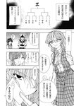  :d ascot bow braid closed_eyes closed_umbrella comic fuantei greyscale hair_bow hair_over_one_eye hair_tubes hakurei_reimu highres izayoi_sakuya kazami_yuuka kochiya_sanae maid maid_headdress monochrome multiple_girls open_mouth plaid plaid_skirt plaid_vest shaded_face skirt skirt_set smile smirk spell_card touhou translated twin_braids umbrella vest 