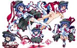  ass blue_hair garter_straps hat highres nagae_iku nude purple_hair red_eyes shawl short_hair sukiyo touhou 