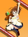  apron armpits highres jumping ponytail shoes socks solo taneshima_popura upskirt waitress working!! yokoshima_(euphoria) 