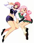  baku_baku_bank breasts cleavage croupier koutaro large_breasts legs long_legs miniskirt momoyama_ginko multiple_girls pencil_skirt pink_hair rio_rollins skirt super_blackjack thighs 