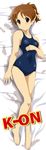  absurdres barefoot brown_eyes brown_hair cameltoe dakimakura full_body highres hirasawa_ui k-on! legs nanashi_noiji one-piece_swimsuit school_swimsuit short_hair solo swimsuit 