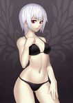  bikini copyright_request k+ red_eyes solo swimsuit white_hair 