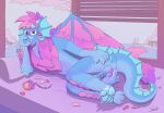  absurd_res anthro aquatic_dragon aroused_smile balls bed blush bodily_fluids butt cum cum_in_ass cum_in_mouth cum_inside cum_on_body dragon feathers fin flower fur furniture furred_dragon genital_fluids genitals hi_res looking_at_viewer lying lying_on_bed male marine on_bed paws penis plant presenting presenting_hindquarters romantic rose_(flower) solo sweat thessus_(artist) thessus_(character) wings 