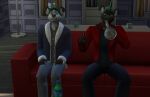  anthro duo male male/male roddyvoorhees sims_4 smoking_weed 