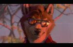  anthro black_nose canid canine canis clothing domestic_dog eyewear fur headshot_portrait hi_res male mammal multicolored_body multicolored_fur nomax outside plant portrait red_clothing red_shirt red_topwear shirt solo sunglasses toklo_(damie) topwear tree whiskers 