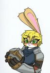 anthro armor blonde_hair blush crusader_bunny fan_character female hair lagomorph leporid lily_(disambiguation) mammal pace-maker rabbit solo