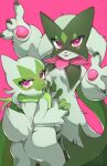  2022 animal_humanoid anthro breasts colored digital_drawing_(artwork) digital_media_(artwork) domestic_cat duo existenc3 felid feline felis female female/female floragato fur generation_9_pokemon green_body green_fur hi_res humanoid leaked_pokemon looking_at_viewer mammal mammal_humanoid meowscarada nintendo nude open_mouth pokemon pokemon_(species) scarf shaded signature simple_background smile tongue video_games watermark wide_hips 