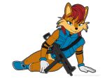 anthro archie_comics boots bottomless bottomless_female bulletproof_vest chipmunk clothed clothing elbow_pads female flak_jacket footwear gloves ground_squirrel gun handwear heckler_and_koch hk_ump mammal partially_clothed ranged_weapon rebeldragon101 rodent sally_acorn sciurid sega solo sonic_the_hedgehog_(archie) sonic_the_hedgehog_(comics) sonic_the_hedgehog_(series) submachine_gun topwear vest weapon