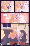 &lt;3 anthro blep canid canine canis comic declaration_of_love domestic_dog duo end_page female furniture humor joke june_(doubledog) kiss_on_lips kissing lagomorph leporid male male/female mammal nowandlater nuzzling rabbit sawyer_(doubledog) sofa tongue tongue_out