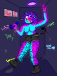 3:4 anthro blacklight blue_body blue_fur blush bodily_fluids boots bracelet breasts clothed clothing cum cum_on_face domestic_ferret duo ejaculation exposed_breasts female ferretgirl985 fishnet fishnet_legwear footwear fur genital_fluids genitals gesture glory_hole glowstick_bracelet hair handjob hi_res jewelry legwear looking_at_viewer male male/female mammal multicolored_body mustelid musteline nipples one_eye_closed penile penis purple_body purple_fur purple_hair sex spade_tail tail thick_thighs topless topless_female true_musteline v_sign weasel wink winking_at_viewer
