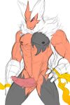 2015 anthro biceps blaziken bodily_fluids cum erection feathers generation_3_pokemon genital_fluids genitals hand_on_hip hi_res leaking_cum looking_at_viewer maiofu male mega_blaziken mega_evolution muscular muscular_anthro muscular_male neck_tuft nintendo nipples nude pecs penis pokemon pokemon_(species) purple_eyes red_body red_feathers simple_background sketch solo tuft white_background white_body white_feathers