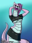  apode bottomwear breasts clothing crop_top domestic_ferret draconcopode fangs forked_tongue gamer_girl hair hi_res legless licking licking_lips mammal microsoft mustela mustelid musteline naga omny87 pinup playstation pose purple_hair reptile scalie serpentine shirt skirt snake snerret sonata_(omny87) sony_corporation sony_interactive_entertainment tongue tongue_out topwear true_musteline under_boob video_games xbox xbox_game_studios 