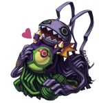  algomon_child antennae couple digimon digimon_(creature) floating heart keramon long_arms monster multicolored_eyes official_art red_eyes sharp_teeth skaphel spikes teeth tentacles yellow_eyes 