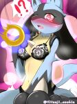  absurd_res anthro blue_body breasts clothed clothing duo female generation_4_pokemon hi_res hitsuji_cookie hypnosis lucario mind_control nintendo pokemon pokemon_(species) red_eyes video_games yellow_body 