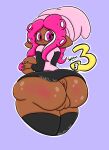 animal_humanoid anus bottomwear breasts brown_body cephalopod cephalopod_humanoid clothing eyewear female genitals glasses hat headgear headwear hi_res humanoid legwear lewdchuu_(artist) marine marine_humanoid mollusk mollusk_humanoid nintendo nipples octarian octoling pink_eyes pink_nipples pseudo_hair pussy pyon_(lewdchuu) shirt skirt solo splatoon splatoon_(series) splatoon_3 stockings tentacle_hair tentacles topwear