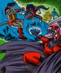 2024 3_horns 5_fingers anthro armor bald banco black_eyes black_hair blue_body blue_hair blue_scales cape ceratopsian ceratosaurid ceratosaurus chadshark_(snoot_game) claws clothing colossus_(marvel) cosplay crossover crossover_cosplay cyclops_(marvel) detailed_background digital_drawing_(artwork) digital_media_(artwork) dinosaur eyelashes eyewear feathered_wings feathers female fingers fish frill_(anatomy) glasses gloves goodbye_volcano_high group hair handwear headgear helmet hi_res horn human i_wani_hug_that_gator inco_(iwhtg) long_tail magneto_(marvel) male mammal marine marvel metallic_body milhouse_(gvh) mrs._roberts_(gvh) multi_horn nightcrawler ornithischian pink_body pink_scales pterodactylus pterosaur reptile rogue_(marvel) scales scalie shark sharp_teeth smile snoot_game snout style_parody tail teeth theropod triceratops trish_(gvh) tusk_(snoot_game) wings wolverine_(marvel) x-men yellow_sclera