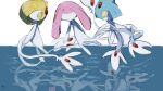  0wzsyvlnp78 azelf closed_eyes closed_mouth highres looking_at_another mesprit no_humans pokemon pokemon_(creature) reflection reflective_water uxie water yellow_eyes 