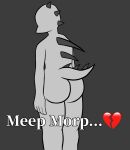 &lt;/3 2024 anthro back_spikes big_butt bubble_butt butt digital_drawing_(artwork) digital_media_(artwork) dinosaur erin_(snoot_game) everyone_is_so_mean_to_me female grey_background grey_body grey_scales head_spikes hi_res kumashurade meme nude reptile scales scalie short_tail simple_background snoot_game solo spiked_tail spikes spikes_(anatomy) tail