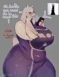anthro big_breasts bovid breasts caprine cellphone clothed clothing electronics eyewear female fur glasses goat hi_res huge_breasts huge_thighs like_button mammal petroverr phone simple_background smartphone solo text thick_thighs toriel undertale_(series) white_body white_fur