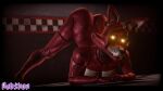 animatronic anthro athletic black_nose blender_(software) canid canine clothing curvy_figure ear_piercing female five_nights_at_freddy&#039;s fox foxy_(fnaf) glowing glowing_eyes hair hi_res humanoid humanoid_pointy_ears jack-o&#039;_pose living_machine looking_at_viewer machine mammal piercing pose red_body red_hair robot robot_humanoid rubikon_(artist) scottgames solo waist