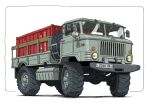  gatling_santouhei gaz-66 ground_vehicle highres license_plate military military_vehicle motor_vehicle no_humans original shipping_container spare_tire truck vehicle_focus 