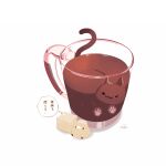  animal_hands bird cat chai_(drawingchisanne) coffee cup food food-themed_creature food_focus in_food mug no_humans original simple_background sugar_cube sweets_bird tail undersized_animal white_background 