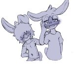 anthro blush couple_(disambiguation) cute_expression dazed dexter_(littlerager) duo hand_on_cheek hand_on_shoulder heart_eyes heart_symbol lagomorph leporid littlerager love male male/male mammal oob_(character) rabbit smile