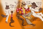 anthro canid canine canis clothed clothing dreamworks duo erection feet hi_res male male/male mammal mr._snake_(the_bad_guys) mr._wolf_(the_bad_guys) open_clothing open_shirt open_topwear reptile scalie shirt snake soles the_bad_guys thebigmansini toes topwear wolf