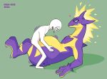  &lt;3 andromorph anon anthro belly_rub breath duo generation_8_pokemon grin hand_on_stomach high-rise human intersex intersex/male lying male mammal nintendo on_back on_lap pokemon pokemon_(species) pregnant purple_body purple_eyes purple_skin sitting_on_lap smile toxtricity video_games yellow_body yellow_skin 