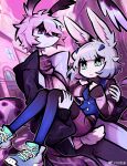 anthro building chinese_text clothed clothing detailed_background duo feathers female footwear hair hi_res holding_character jacket kemono lagomorph leporid mammal pink_hair rabbit reptile scalie scarf shirt shoes snake text topwear vest weibo weibo_logo zhang_gun