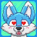 2024 aztepyeen black_nose blue_body blue_ears blue_fur digital_drawing_(artwork) digital_media_(artwork) fangs fennekin fur generation_6_pokemon heart_eyes heart_symbol icon multicolored_body multicolored_ears multicolored_fur nintendo open_mouth pixel_(artwork) pokemon pokemon_(species) red_eyes teeth tongue two_tone_body two_tone_ears two_tone_fur white_body white_ears white_fur